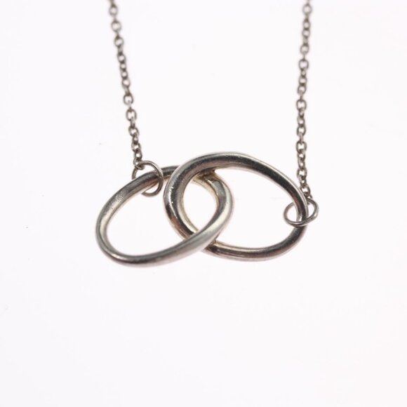 TIFFANY&Co. Double Loop Necklace Ag925 Silver Auth am7913 - Picture 3 of 16
